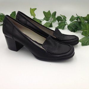 Vintage Bandolino Black Chunky Heel Dress Loafer